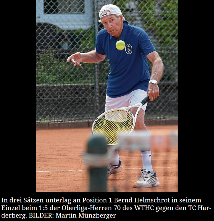 Befreiungsschlag verpasst.  Herren 70 des WTHC verlieren 1:5 gegen Harderberg