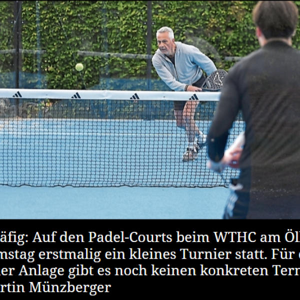 Padel- Erstmalig kleines Turnier auf den beiden neuen Padel-Plätzen beim WTHC am Ölhafendamm Martin Münzberger